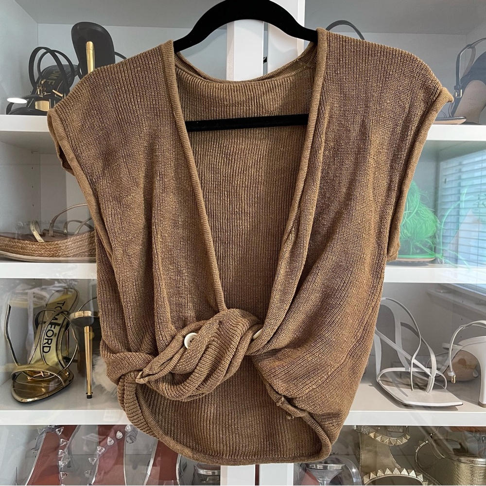 JACQUEMUS Linen Crop Top FR40